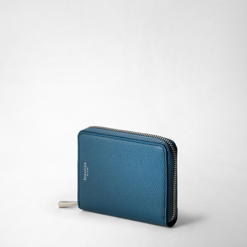 Serapian PORTAFOGLIO MINI CON ZIP IN PELLE RUGIADA