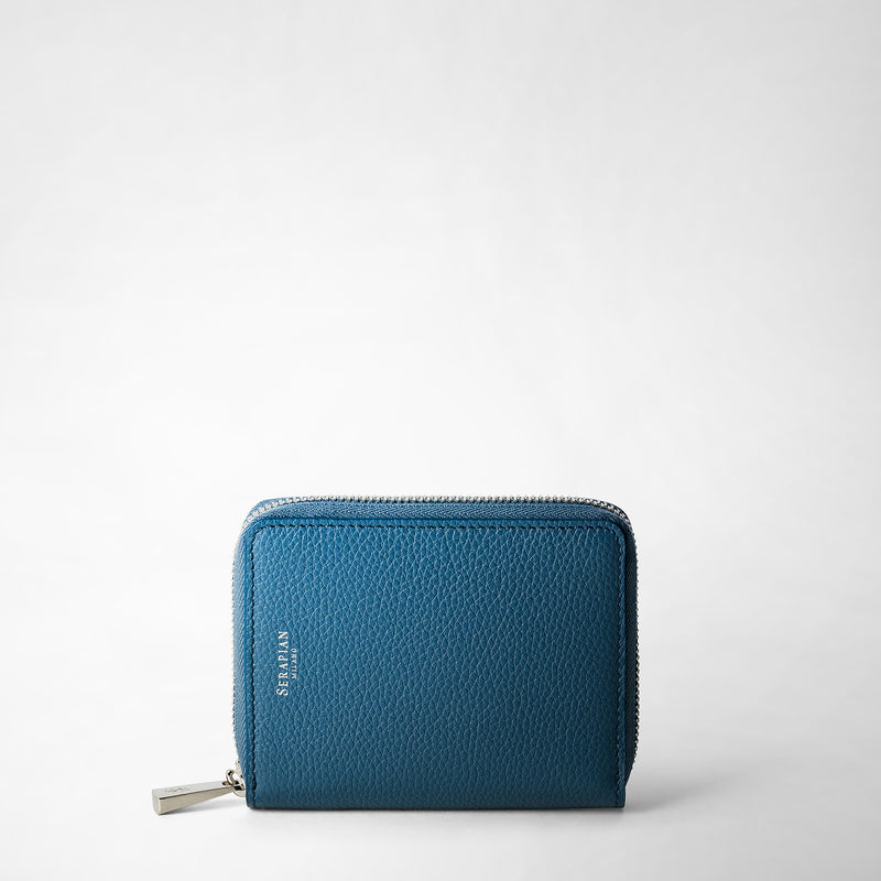 Serapian PORTAFOGLIO MINI CON ZIP IN PELLE RUGIADA