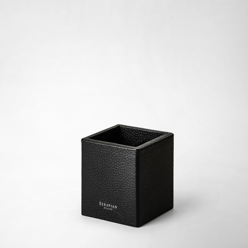 Serapian Portapenne In Pelle Cachemire Nero