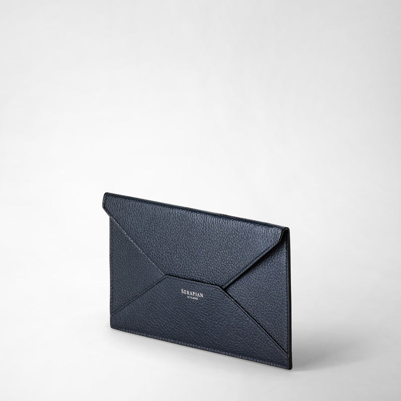 Serapian Pouch In Cachemire Leather Navy Blue