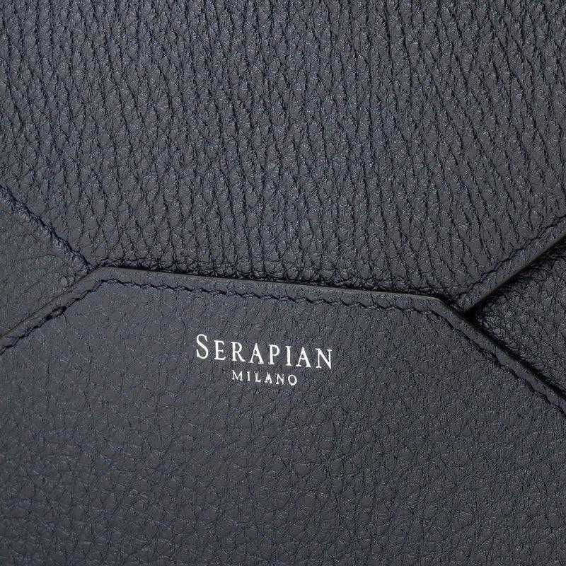 Serapian Pouch In Cachemire Leather Navy Blue