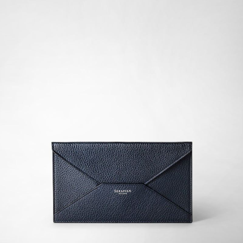 Serapian Pouch in cachemire leather navy blue