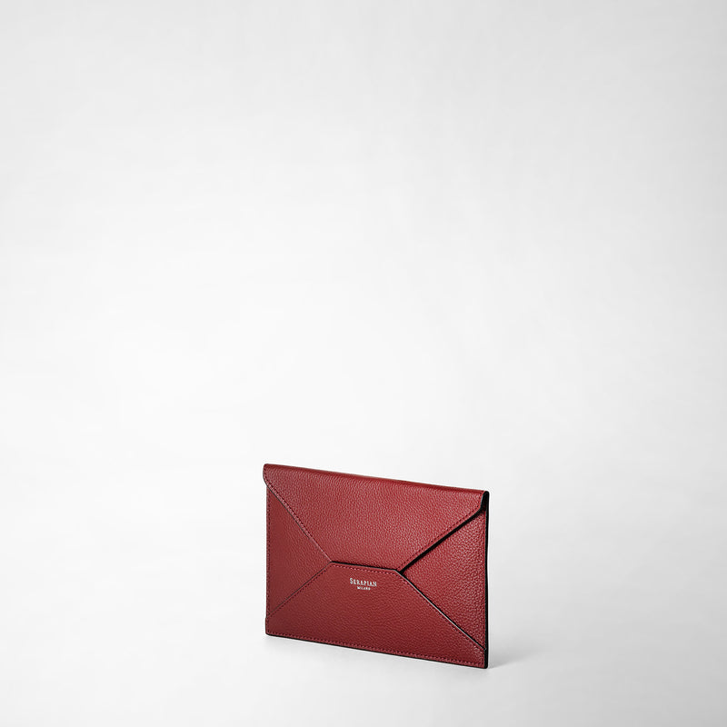 Serapian Pouch In Pelle Rugiada Burgundy