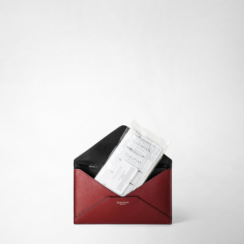 Serapian Pouch In Pelle Rugiada Burgundy