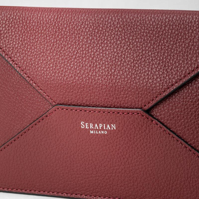 Serapian Pouch In Pelle Rugiada Burgundy