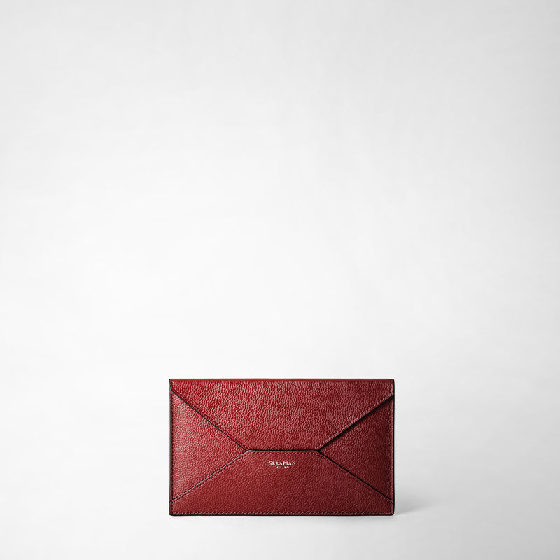 Serapian Pouch in pelle rugiada burgundy