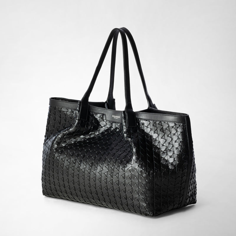 Serapian Secret Tote Bag In Mosaico Black