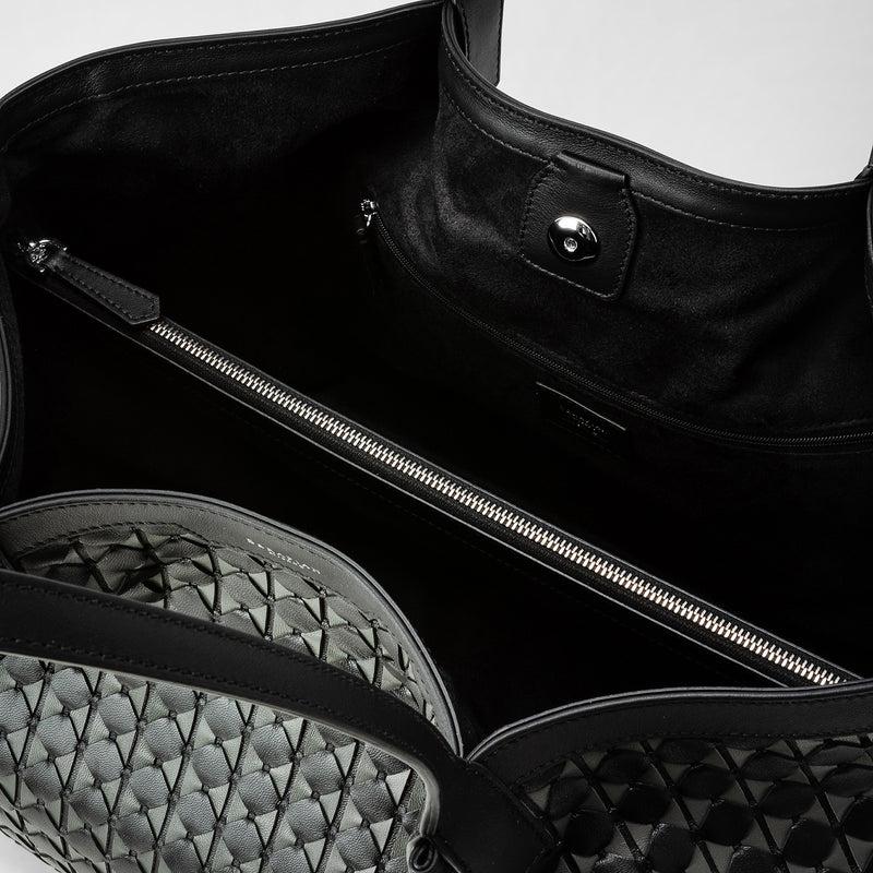 Serapian Secret Tote Bag In Mosaico Black Asphalt