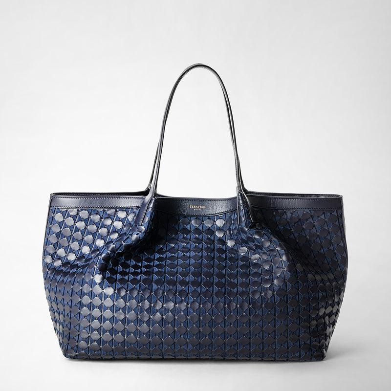 Serapian Secret Tote Bag In Mosaico Midnight Blue