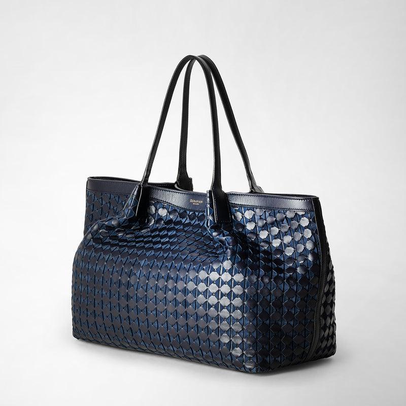 Serapian Secret Tote Bag In Mosaico Midnight Blue