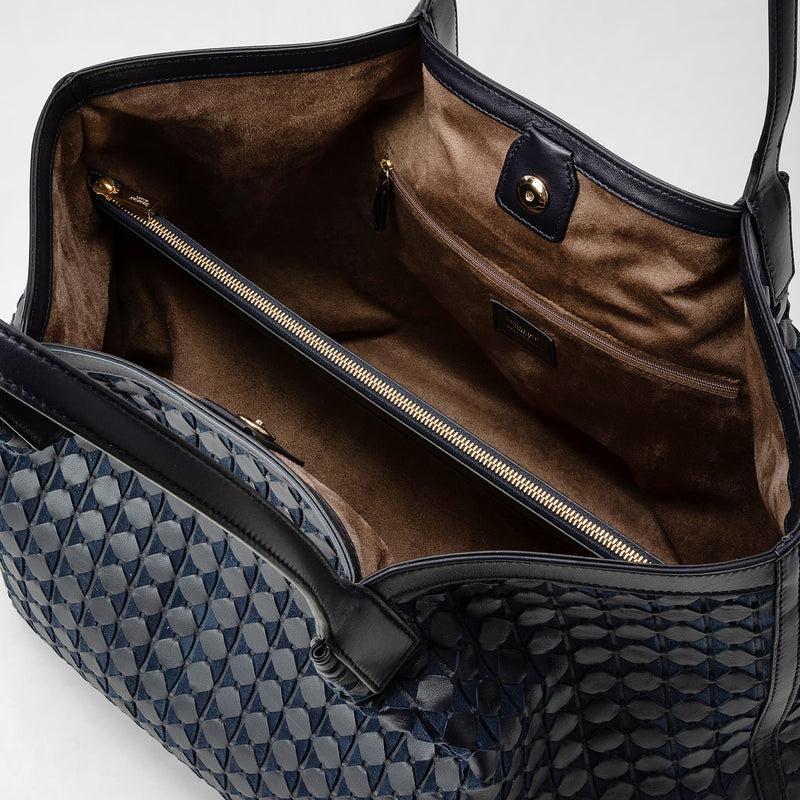 Serapian Secret Tote Bag In Mosaico Midnight Blue