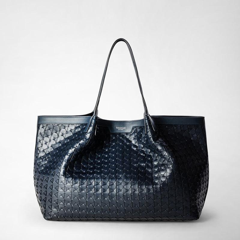 Serapian Secret Tote Bag In Mosaico Navy Blue