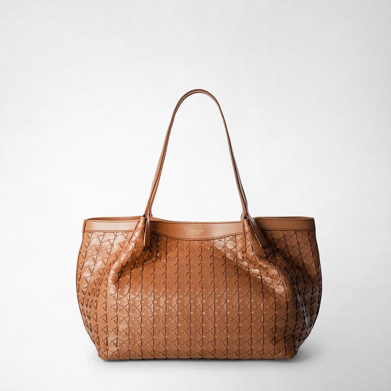 Serapian Small Secret Tote Bag In Mosaico Tan