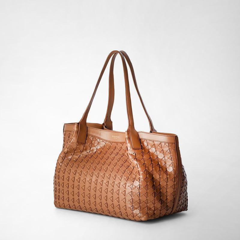 Serapian Small Secret Tote Bag In Mosaico Tan