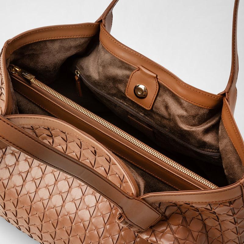 Serapian Small Secret Tote Bag In Mosaico Tan