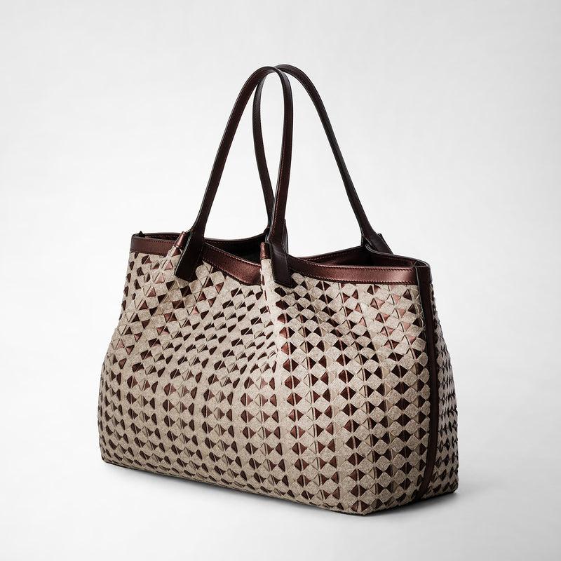 Serapian TOTE BAG SECRET IN LANA E MOSAICO