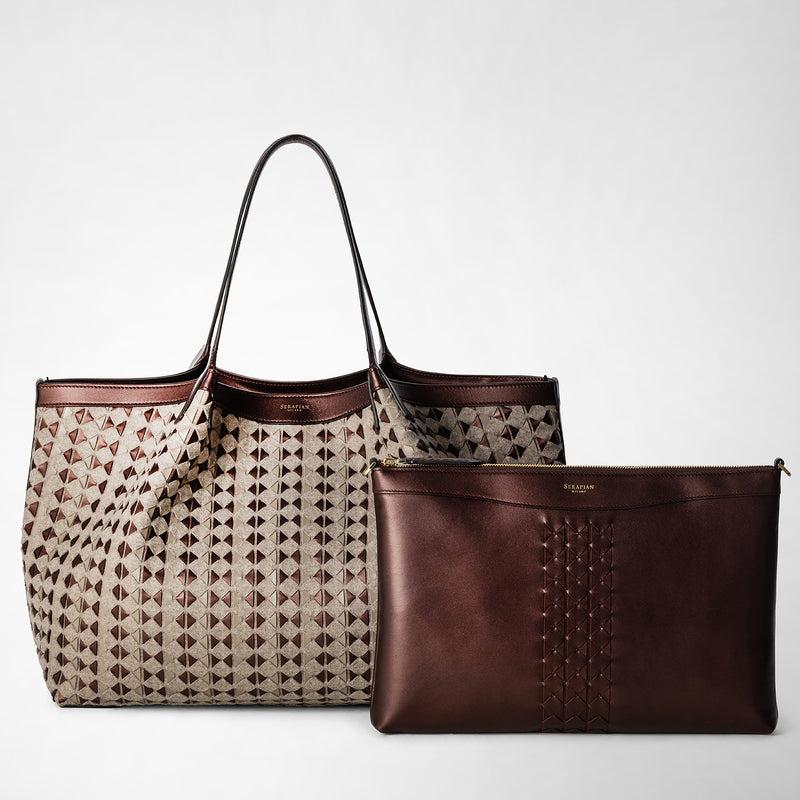 Serapian TOTE BAG SECRET IN LANA E MOSAICO