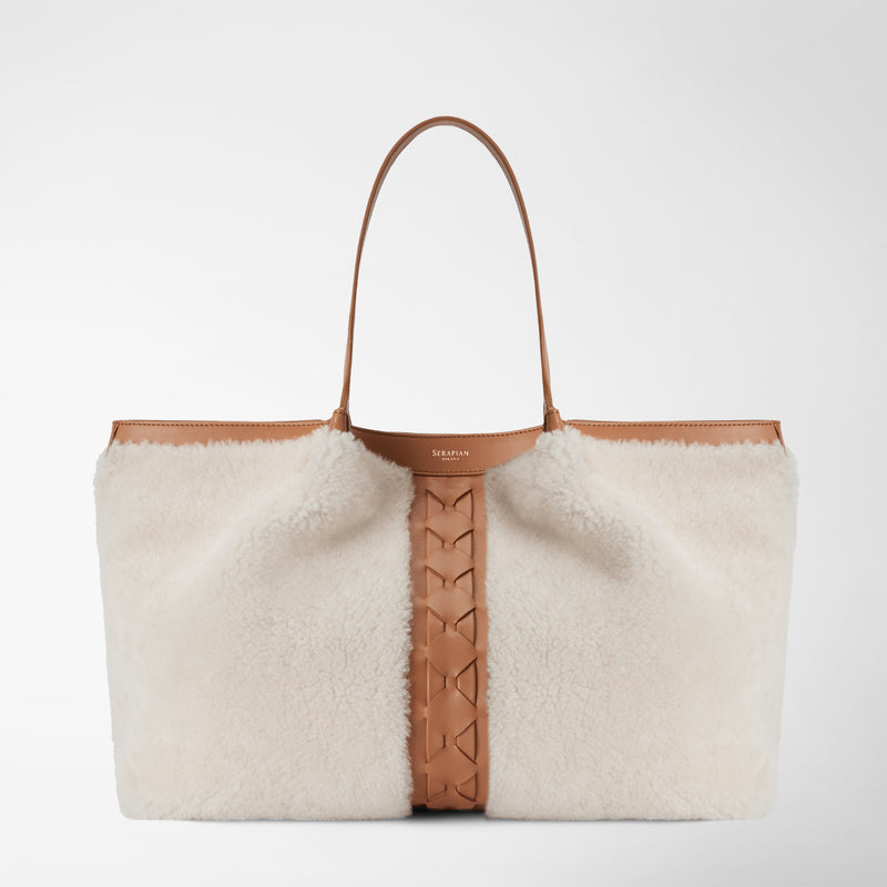 Serapian TOTE BAG SECRET IN SHEARLING