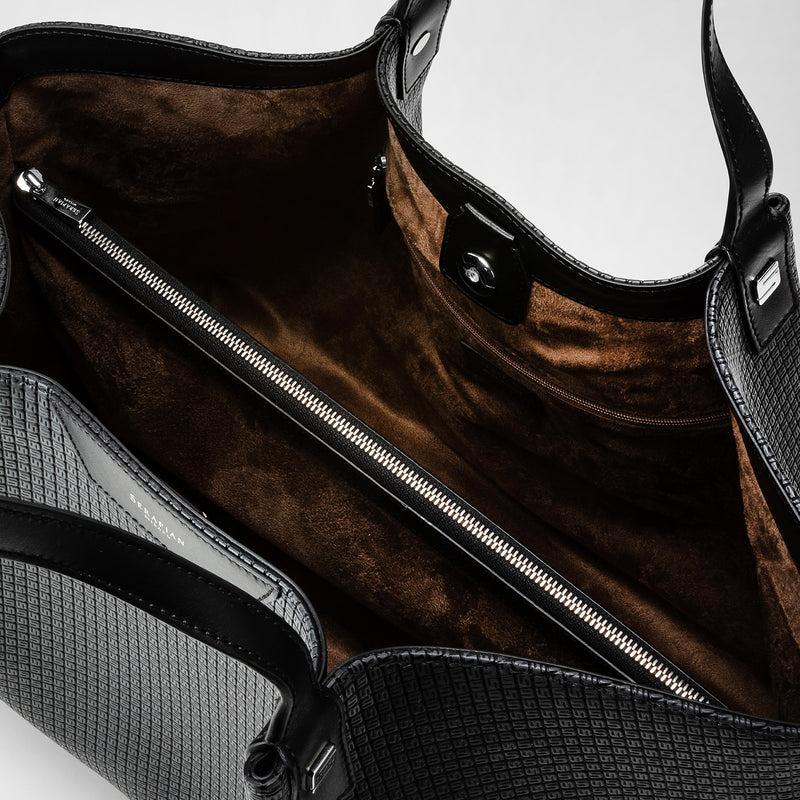 Serapian Tote Bag Secret In Stepan Asfalto-nero