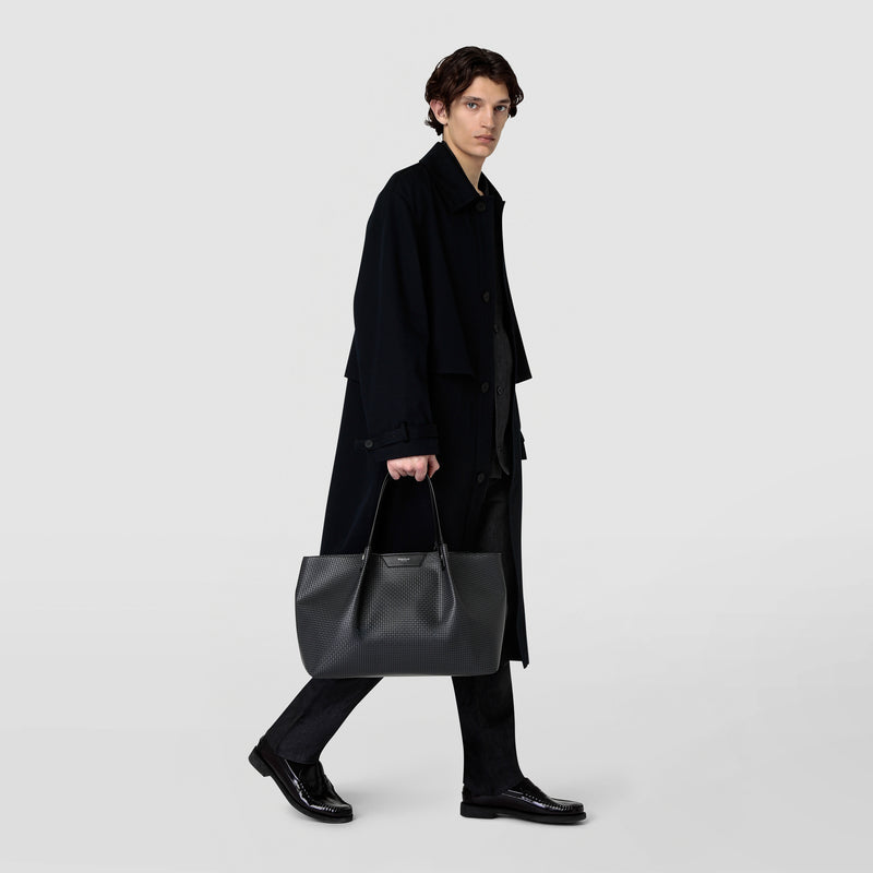 Serapian Tote bag secret in stepan asfalto-nero