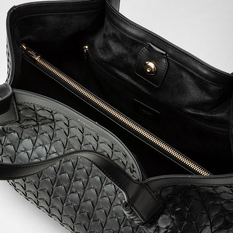 Serapian Tote Bag Secret Piccola In Mosaico Nero