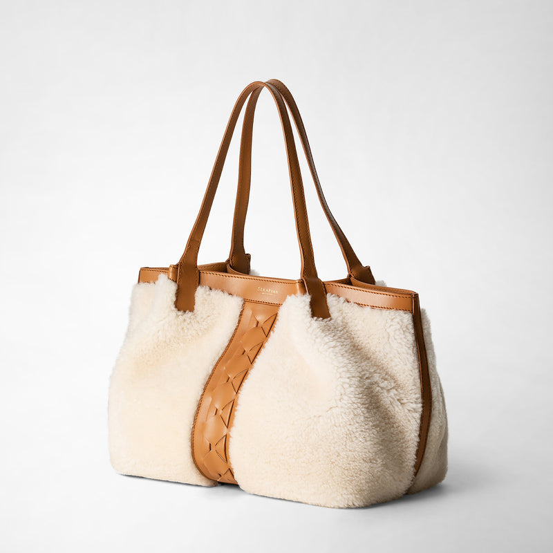 Serapian TOTE BAG SECRET PICCOLA IN SHEARLING