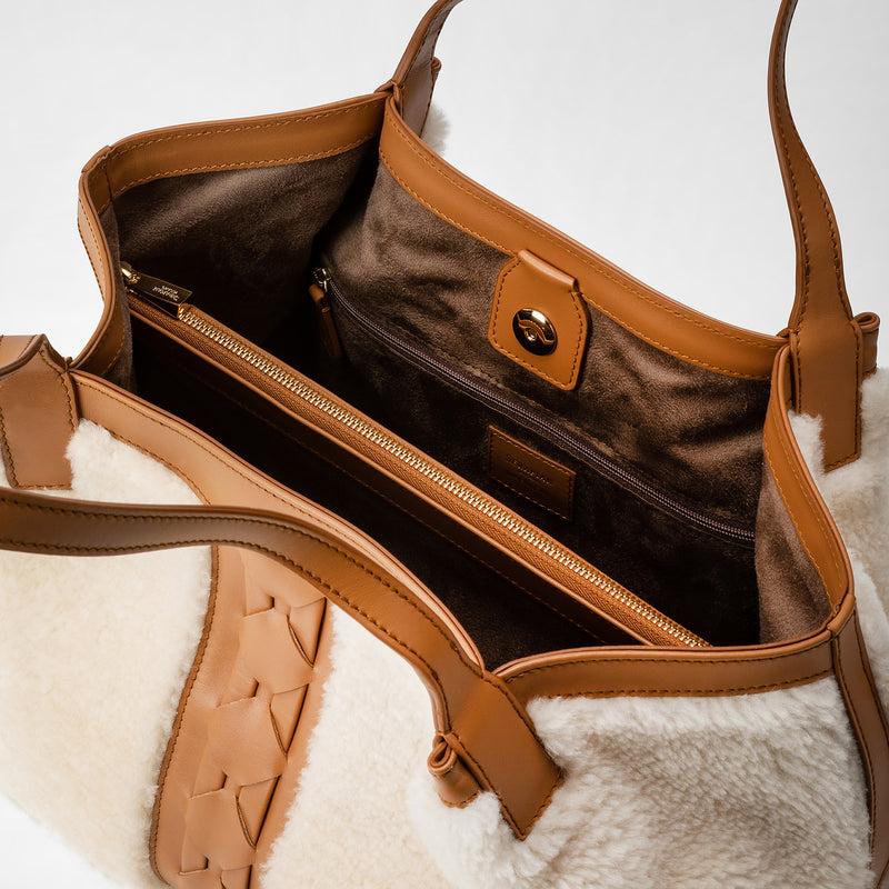 Serapian TOTE BAG SECRET PICCOLA IN SHEARLING