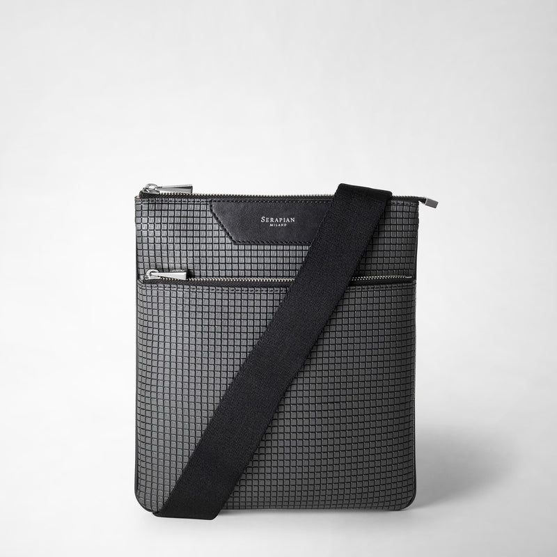 Serapian Tracolla Piatta In Stepan Asfalto-nero