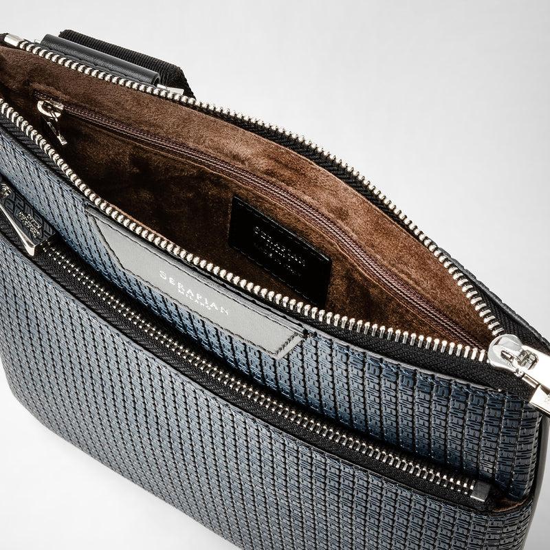 Serapian Tracolla Piatta In Stepan Blu Oceano-nero