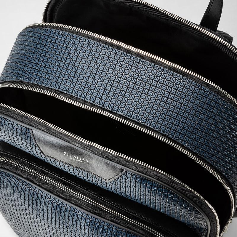 Serapian Zaino City In Stepan Blu Oceano-nero