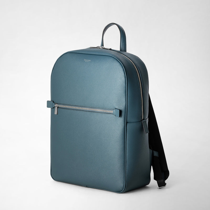 Serapian Zaino In Pelle Evoluzione Blu Avio