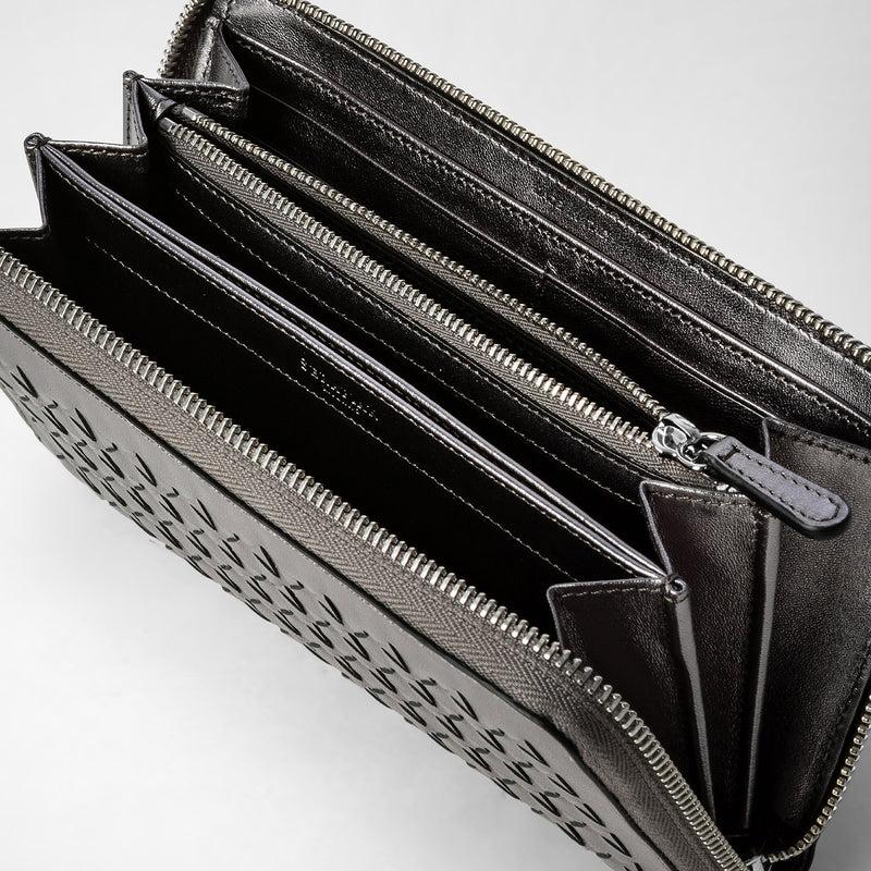 Serapian Zip-around Wallet In Mosaico Ruthenium