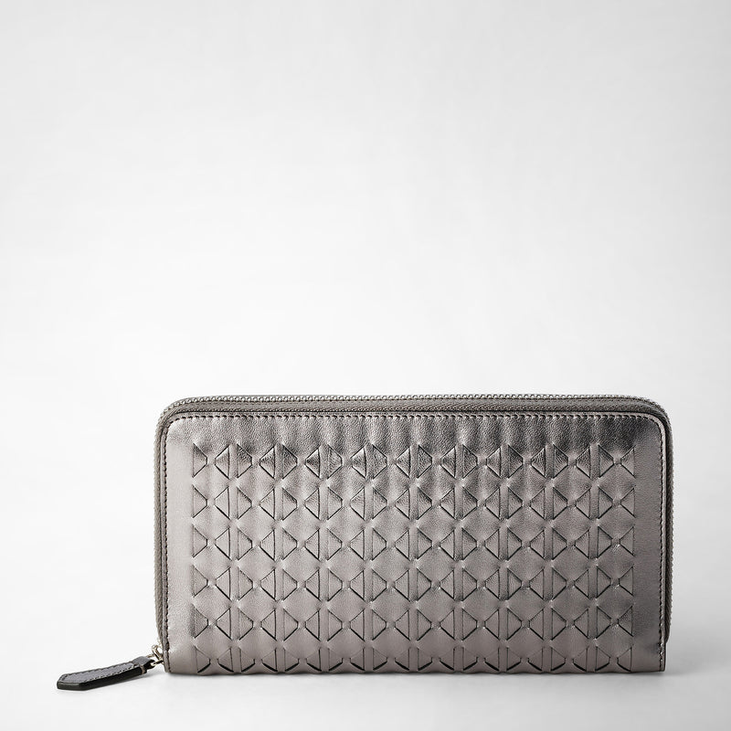 Serapian Zip-around wallet in mosaico ruthenium