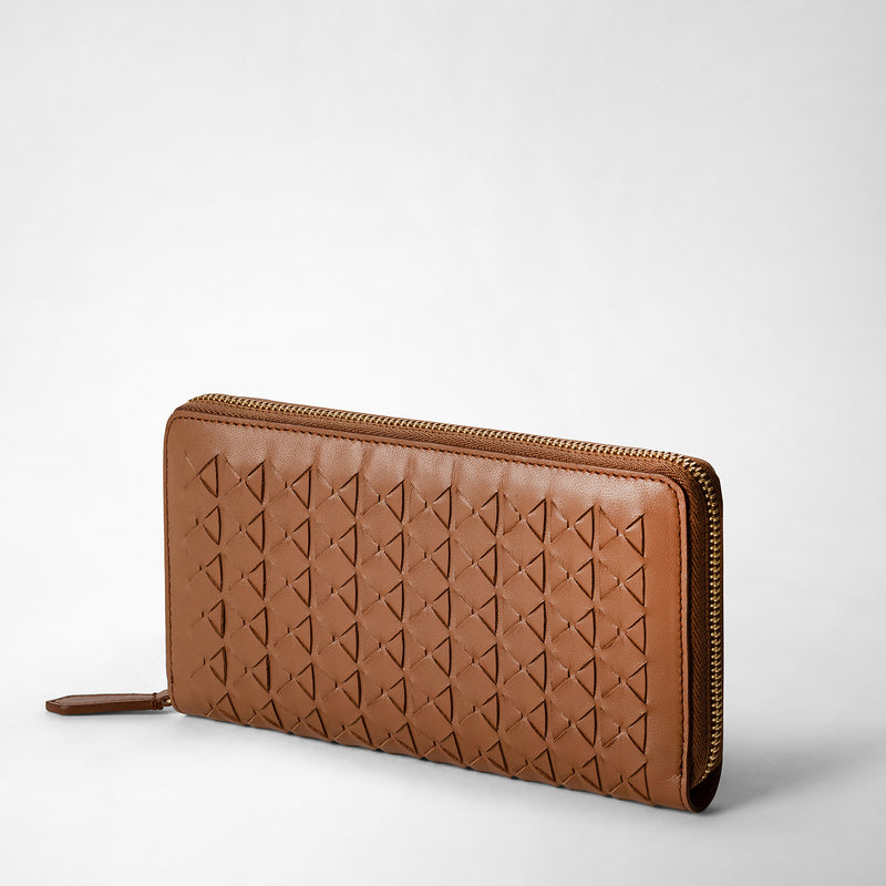 Serapian Zip-around Wallet In Mosaico Tan