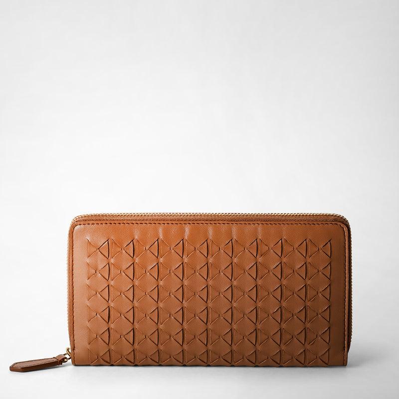 Serapian Zip-around wallet in mosaico tan