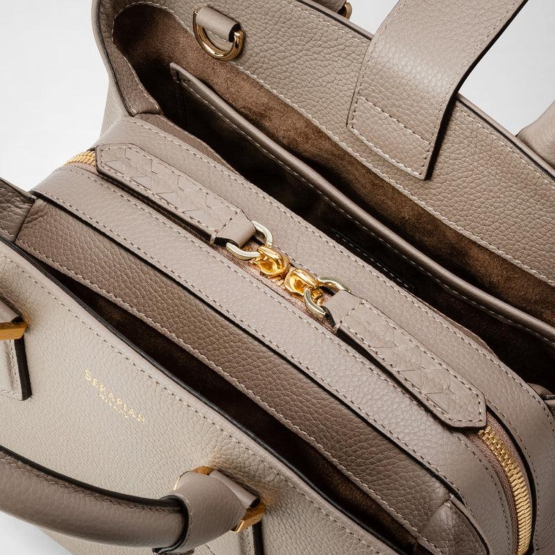 Serapian Small Luna Handbag In Rugiada Leather Sahara