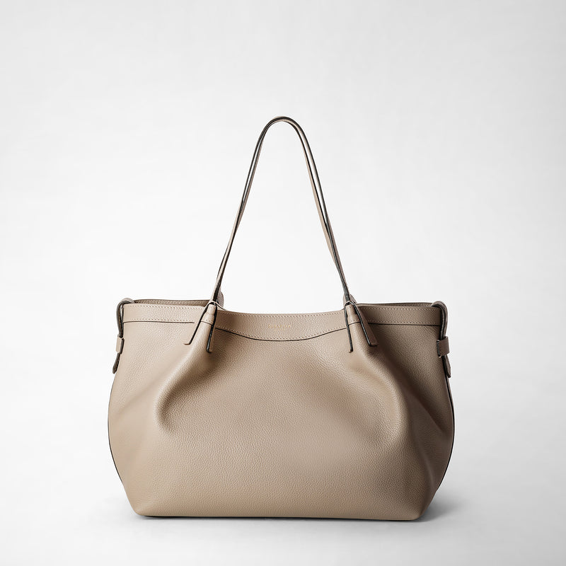 Serapian Small Secret Tote Bag In Rugiada Leather Sahara