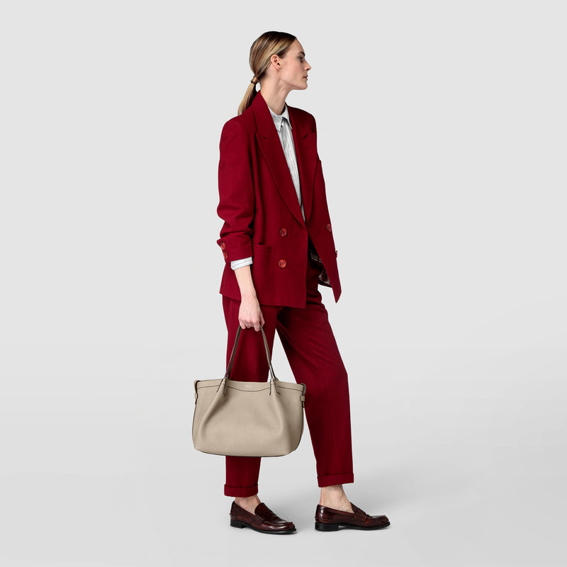 Serapian Small secret tote bag in rugiada leather sahara