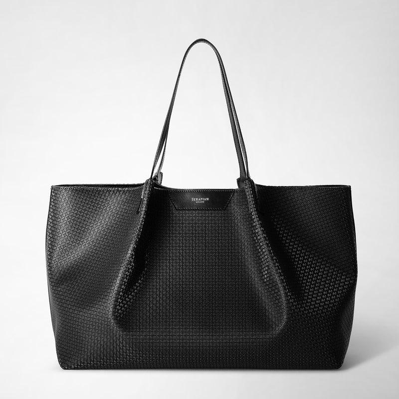 Serapian Tote Bag Secret In Stepan Nero-nero Eclissi