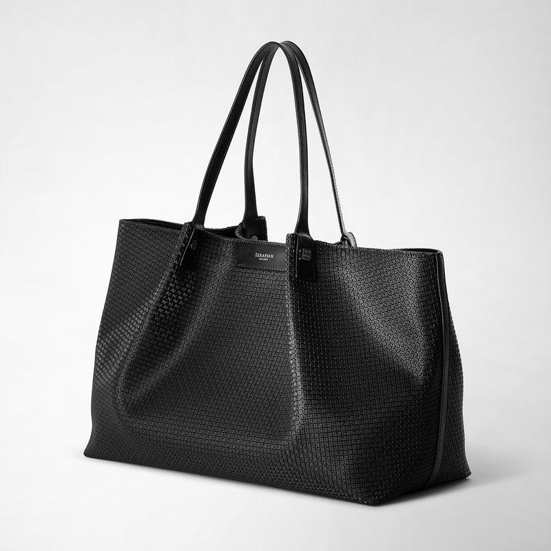 Serapian Tote Bag Secret In Stepan Nero-nero Eclissi