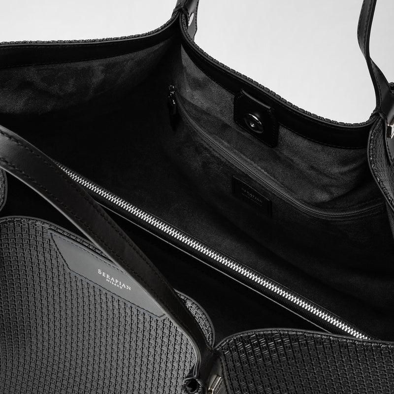 Serapian Tote Bag Secret In Stepan Nero-nero Eclissi