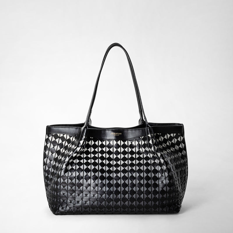 Serapian Tote Bag Secret Piccola In Mosaico Chiaroscuro