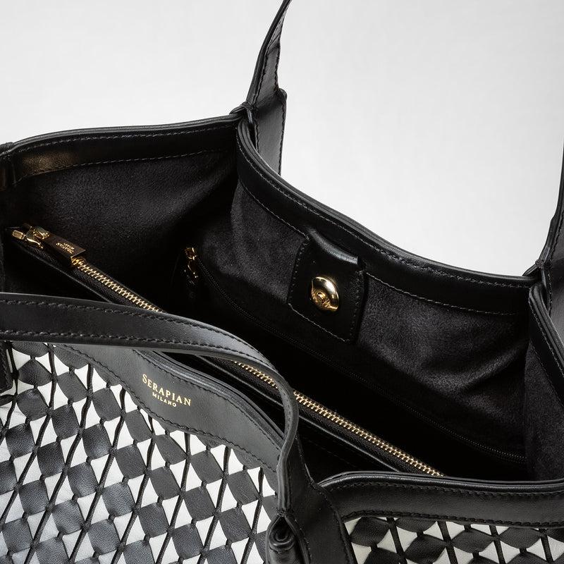 Serapian Tote Bag Secret Piccola In Mosaico Chiaroscuro