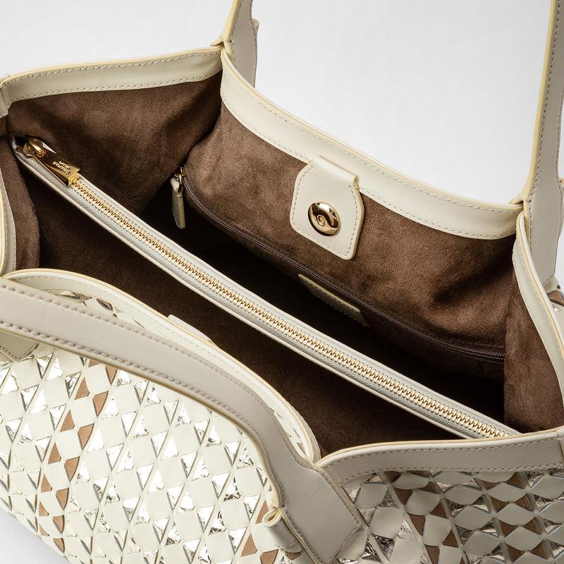 Serapian TOTE BAG SECRET PICCOLA IN MOSAICO ED ELAPHE