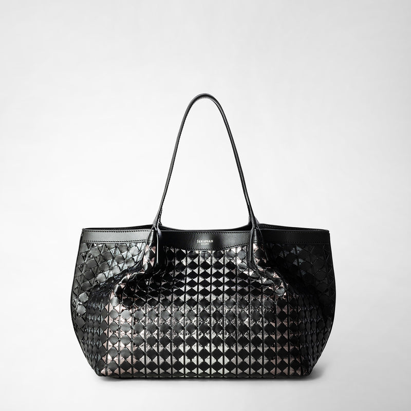 Serapian TOTE BAG SECRET PICCOLA IN MOSAICO ED ELAPHE