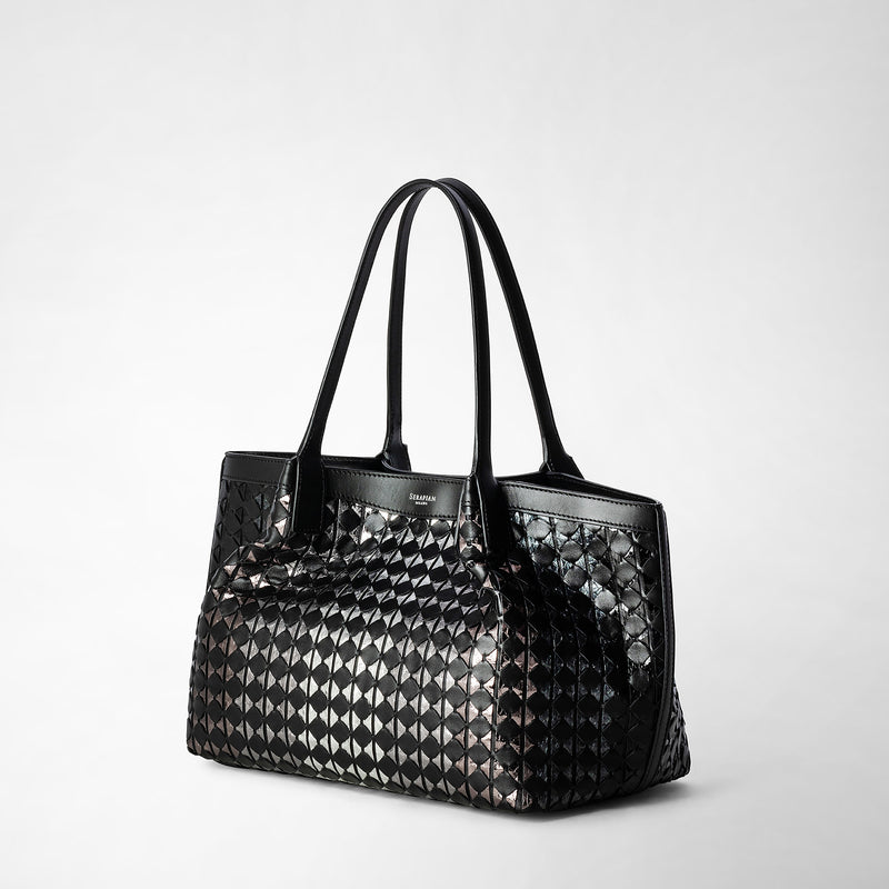 Serapian TOTE BAG SECRET PICCOLA IN MOSAICO ED ELAPHE