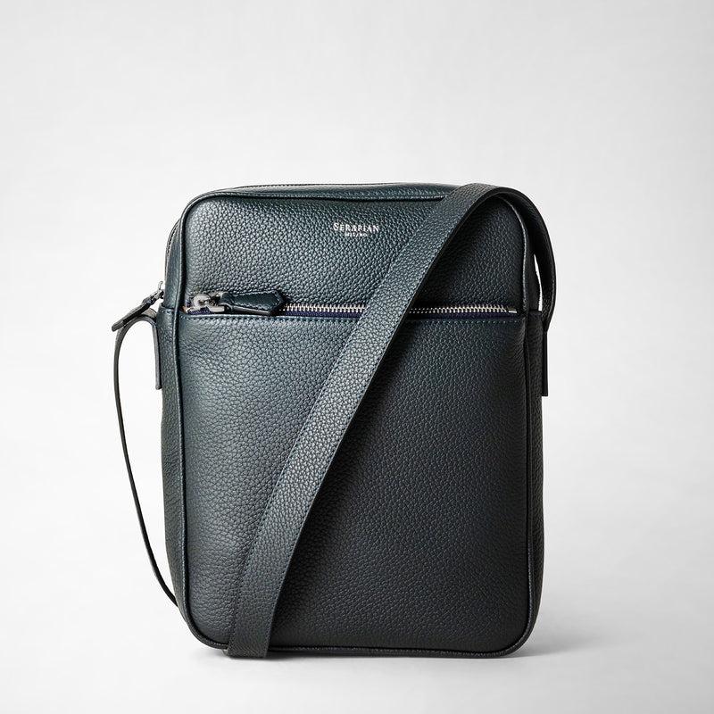 Serapian Tracolla North South In Pelle Cachemire Blu Navy