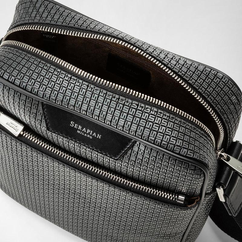 Serapian Tracolla North South In Stepan Asfalto-nero