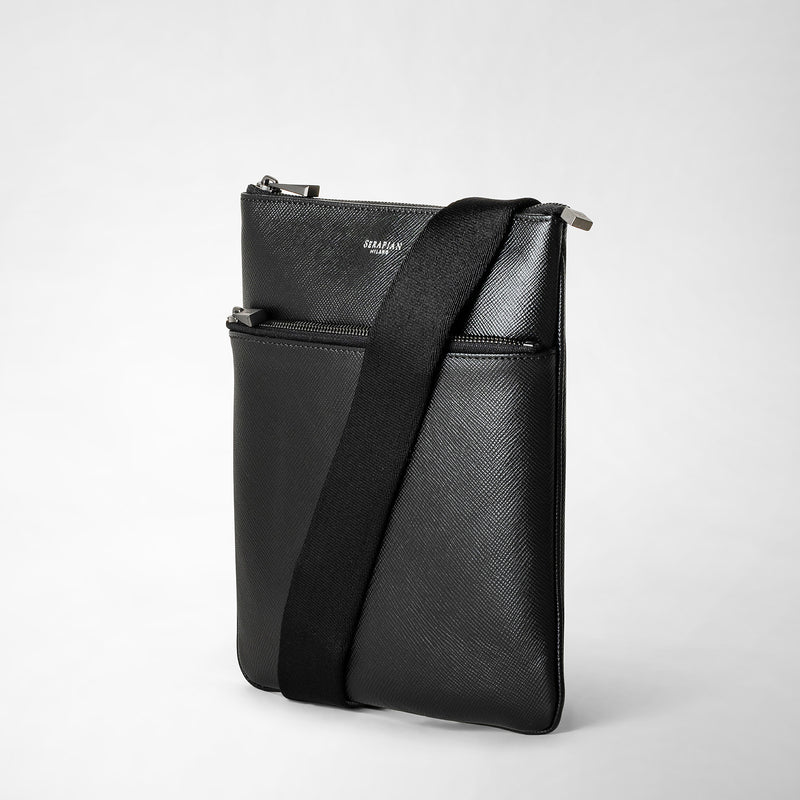 Serapian Tracolla Piatta In Pelle Evoluzione Nero Eclissi