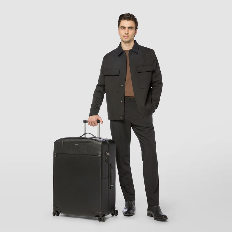 Serapian Trolley grande in pelle evoluzione nero eclissi